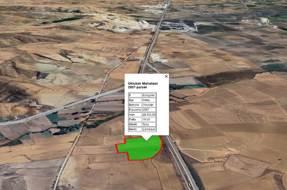 ESKİŞEHİR-BURSA YOLUNDA 29.150 m2 SATILIK TARLA