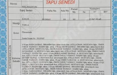 22 Dönüm Tek Tapu