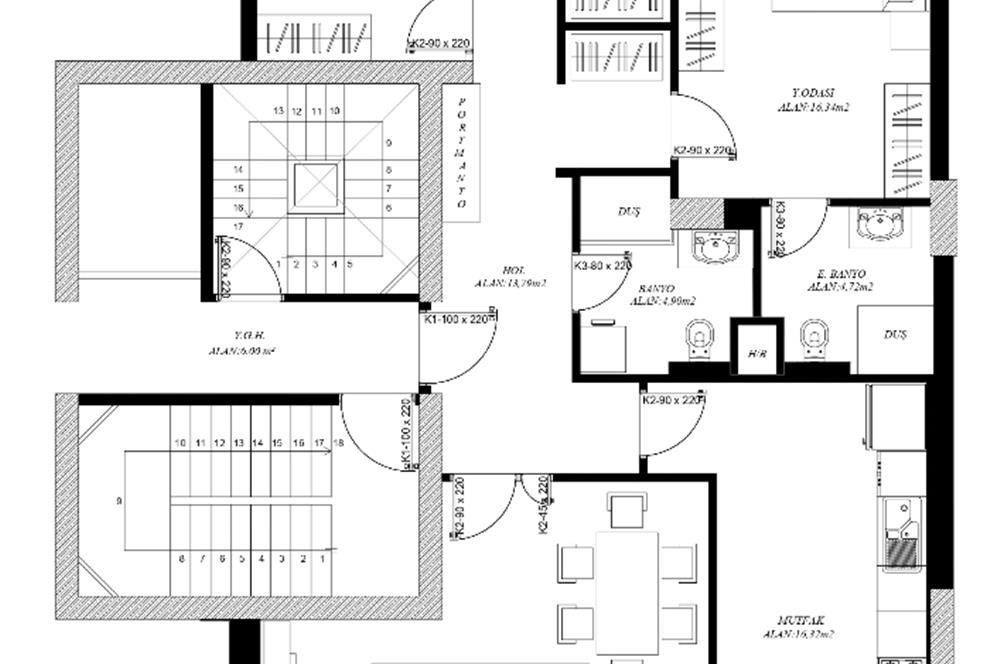 KOŞUYOLU VALİDEBAĞ SİTESİ YÜKSEK KATTA 3+1 BALKONLU SIFIR DAİRE