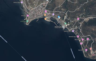 MARMARA ADASI MERKEZDE BİTİŞİK VE MÜSTAKİL SATILIK 1.367 M² TURİZM İMARLI ARSALAR