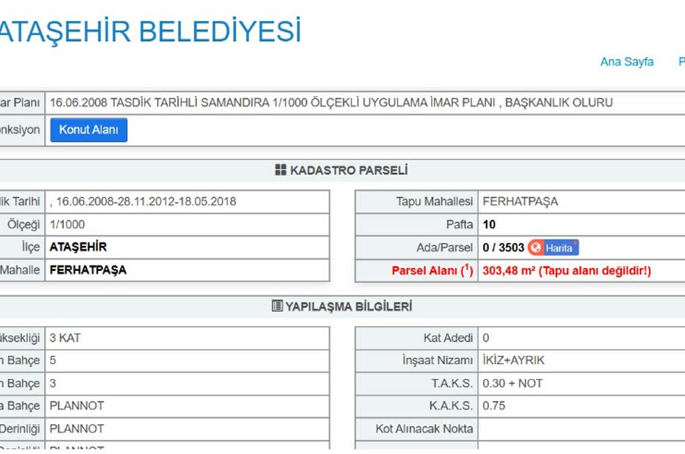 ATAŞEHİR FERHATPAŞA' DA SATILIK İMARLI 285 M2 ARSA