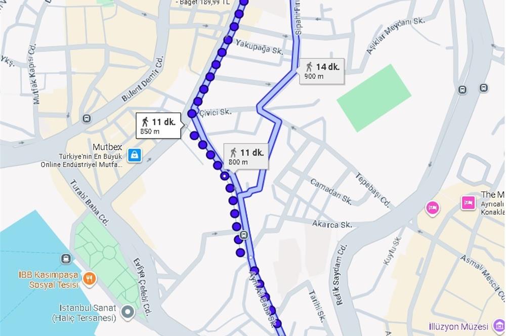 Beyoğlu Kasımpaşa'da Metroya Yakın Bahçeli Kiralık 1+0