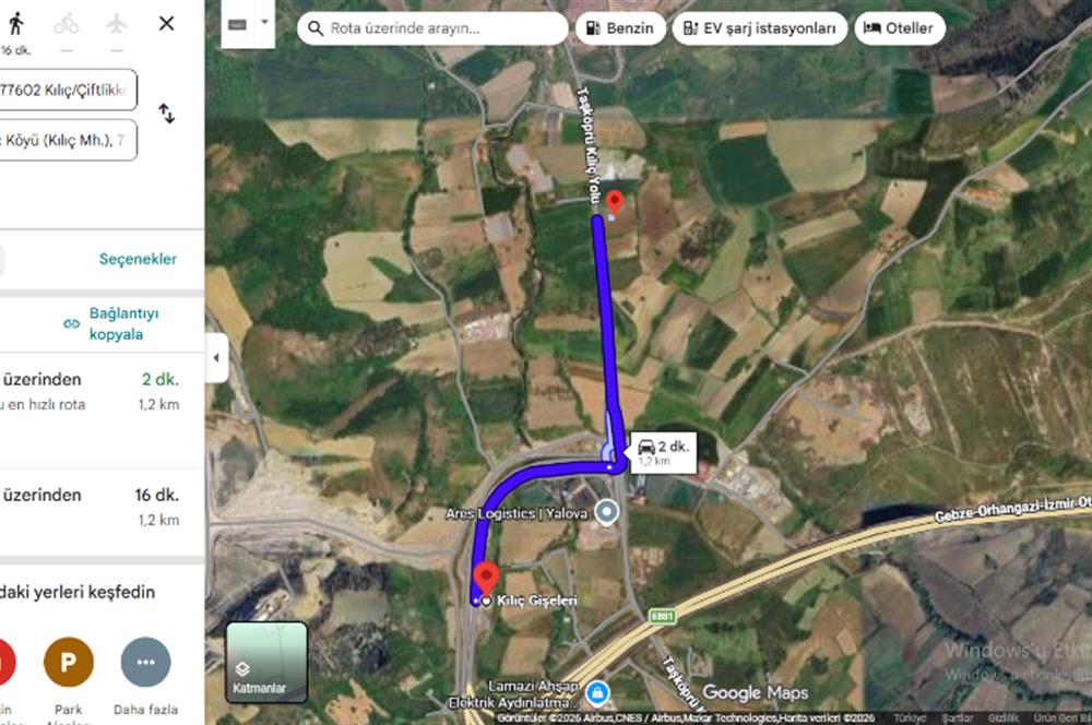 AVRASYA VE MAKİNE İHTİSAS OSB'LERİNE ÇOK YAKIN 7213M² MÜSTAKİL SATILIK TARLA