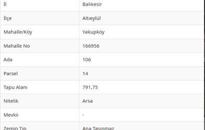 CENTURY 21 BAL'DAN YAKUPKÖY MAHALLESINDE SATILIK ARSA