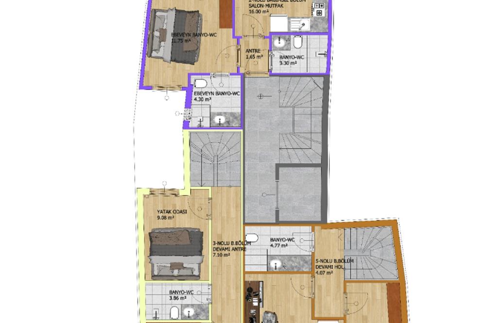 CENTURY 21 BAL'DAN 2+1 MİRZABEY MAHALLESİNDE TERS DUBLEKS