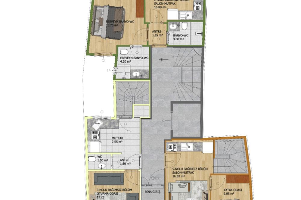 CENTURY 21 BAL'DAN 2+1 MİRZABEY MAHALLESİNDE TERS DUBLEKS