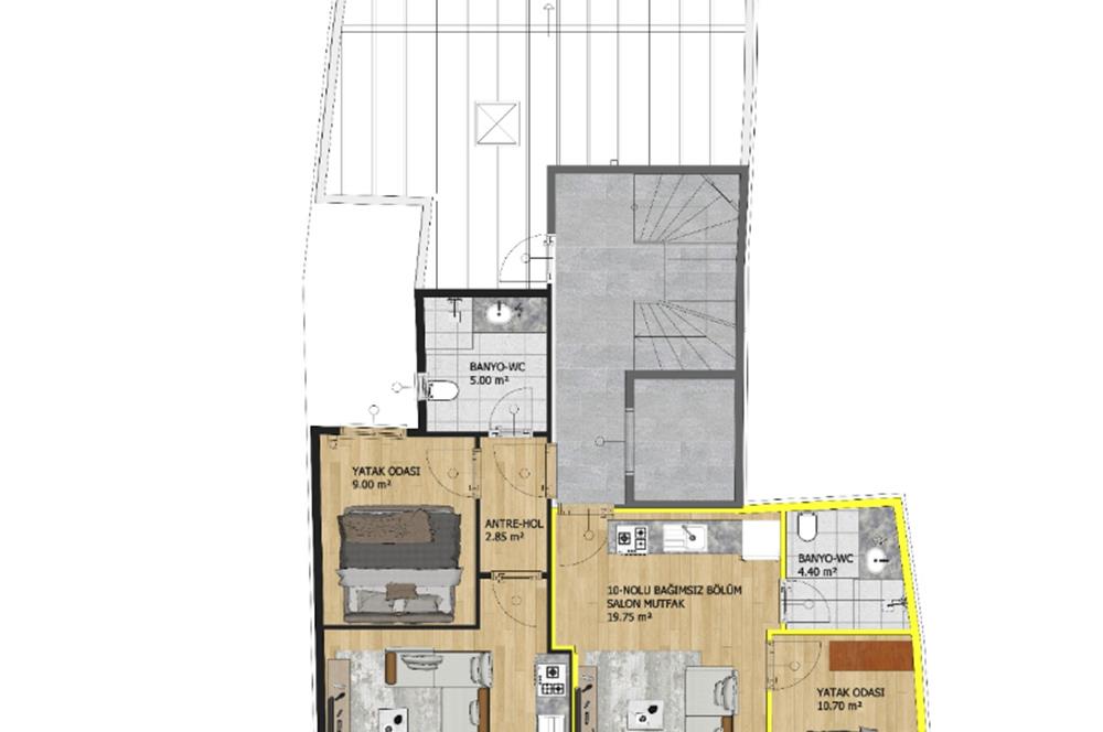 CENTURY 21 BAL'DAN 2+1 MİRZABEY MAHALLESİNDE TERS DUBLEKS