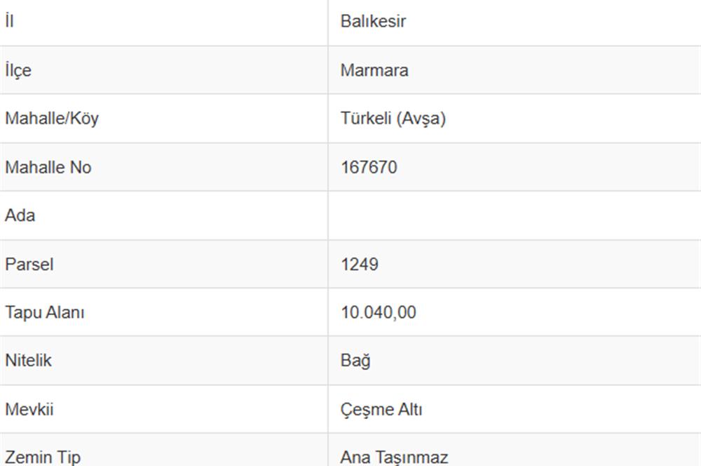 DENİZ MANZARALI SATILIK 10 DÖNÜM MÜSTAKİL BAĞ