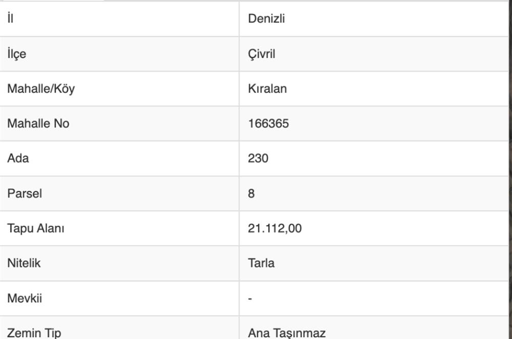 C21 LOFT'TAN ÇİVRİL KIRALAN'DA SATILIK TARLA