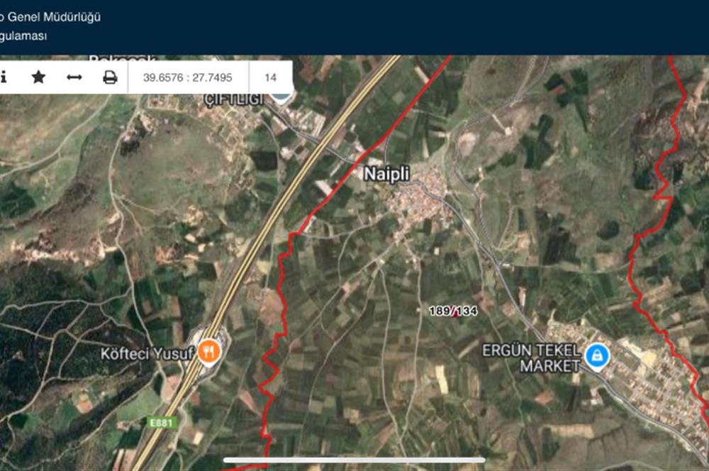BALIKESİR NAİPLİ'DE YATIRIM FIRSATI 1546 M2 TARLA!