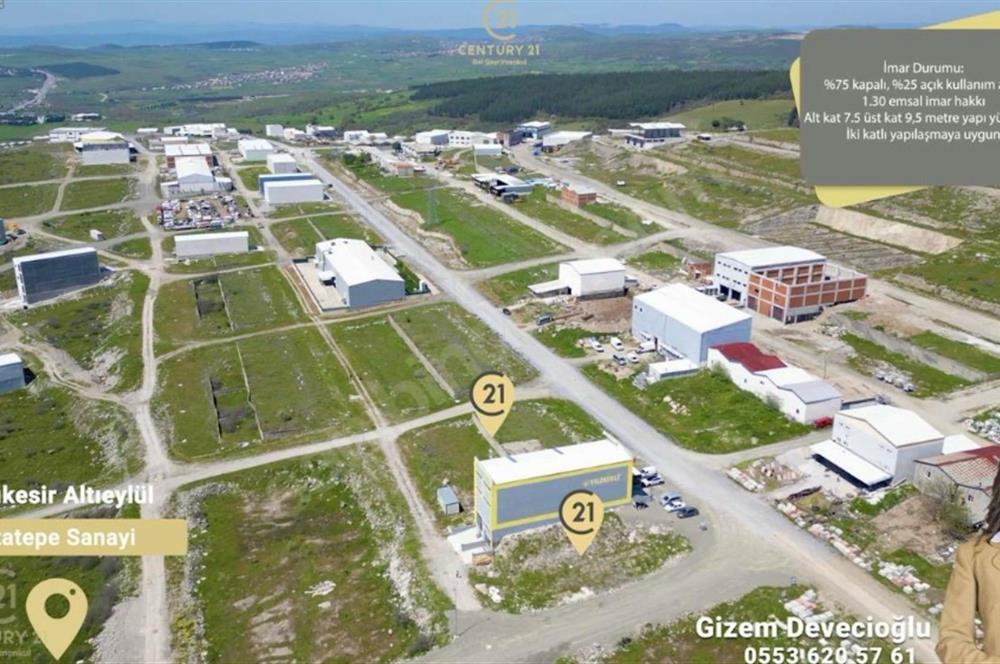 C21 BAL'DAN ATATEPE SANAYİ SİTESİNDE KÖŞE PARSEL SATILIK ARSALAR