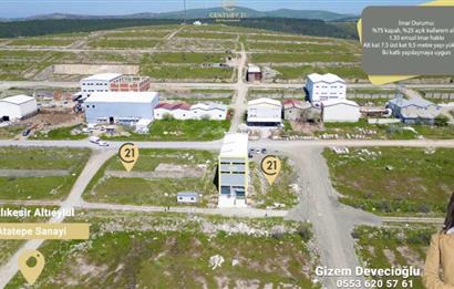 C21 BAL'DAN ATATEPE SANAYİ SİTESİNDE KÖŞE PARSEL SATILIK ARSALAR