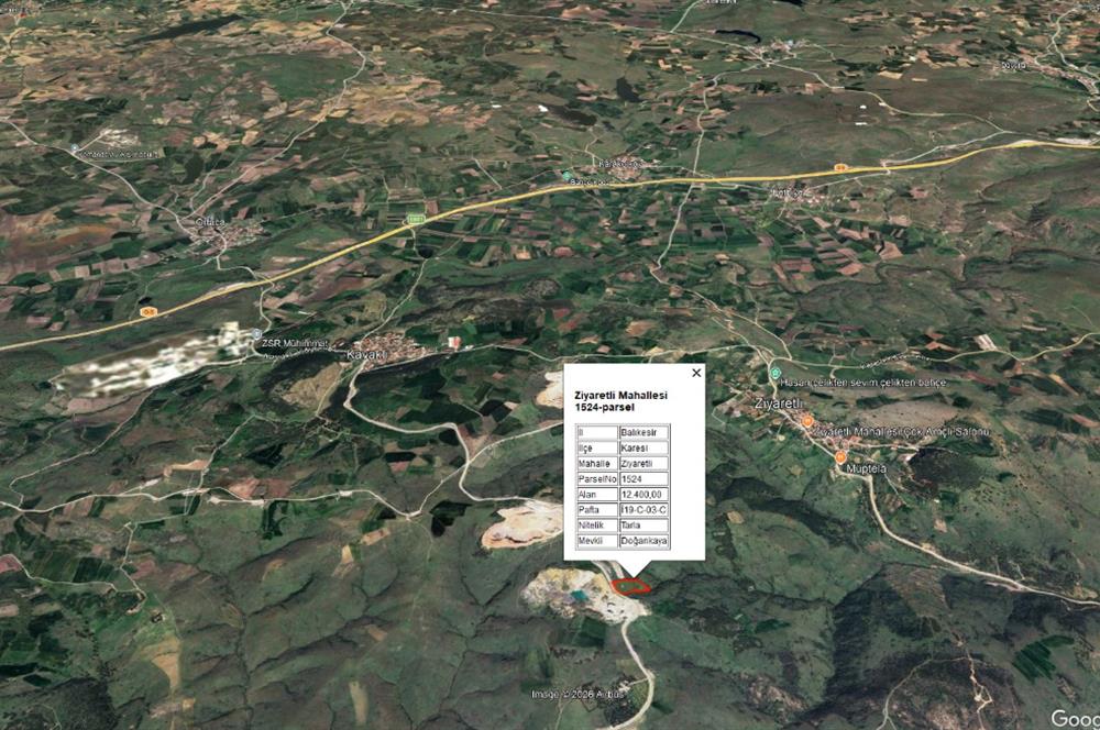 ZİYARETLİ MAHALLESİ SATILIK TARLA CENTRUY 21 BAL'DAN 