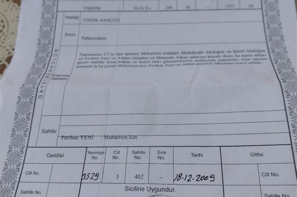 CENTURY21'DEN PERŞEMBE'DE İMARLI SATILIK ARSA 