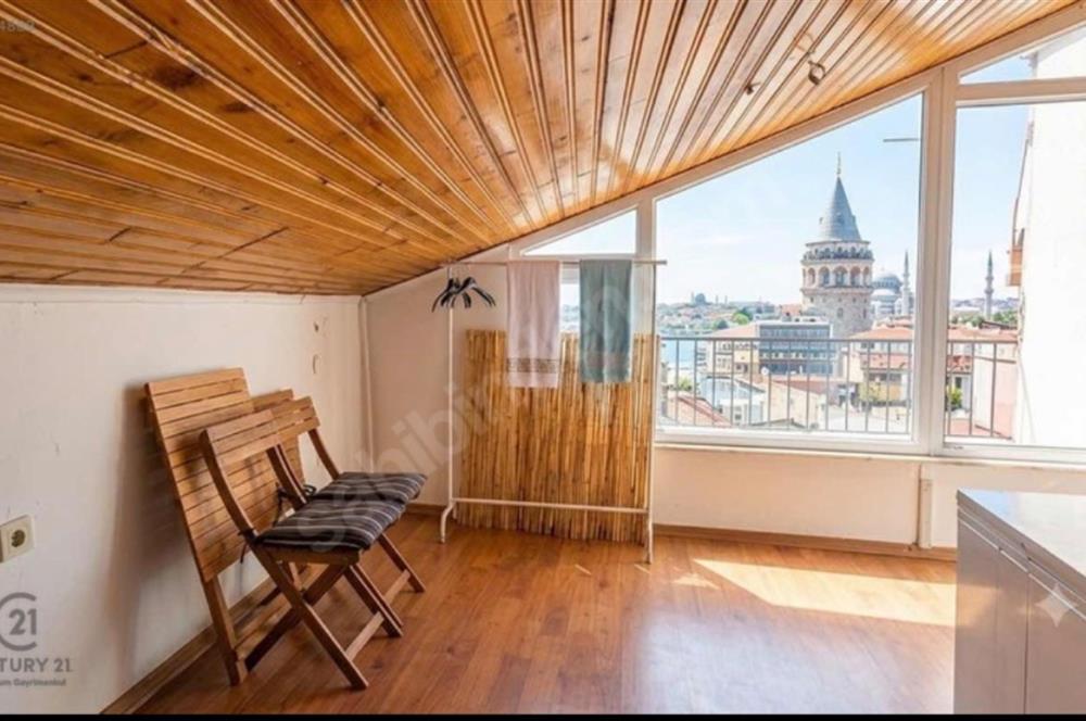 Galata Kulesi'ne Komşu FIRSAT Kiralık 1+0 Çatı Katı
