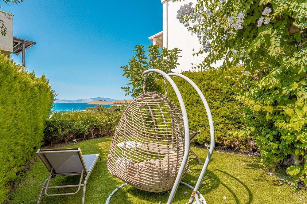 Bodrum Bitez Sarnıç Sitesi Plajlı 3+1 Satılık Bahçe Katı Daire