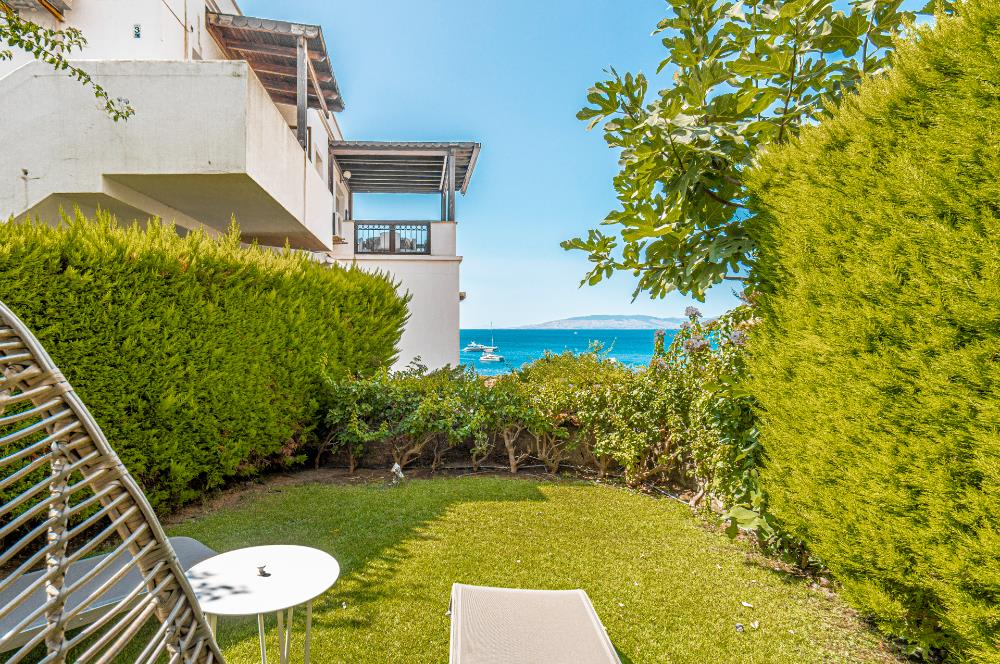 Bodrum Bitez Sarnıç Sitesi Plajlı 3+1 Satılık Bahçe Katı Daire