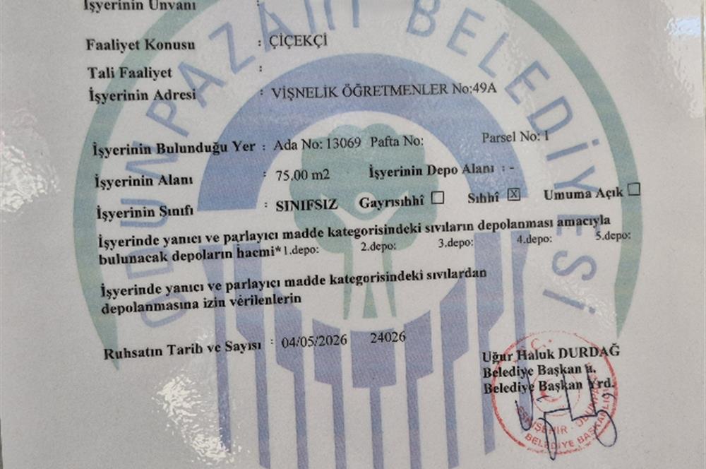 CENTURY 21 VİZYON'DAN VİŞNELİK MAH.DE DEVREN KİRALIK ÇİÇEKÇİ