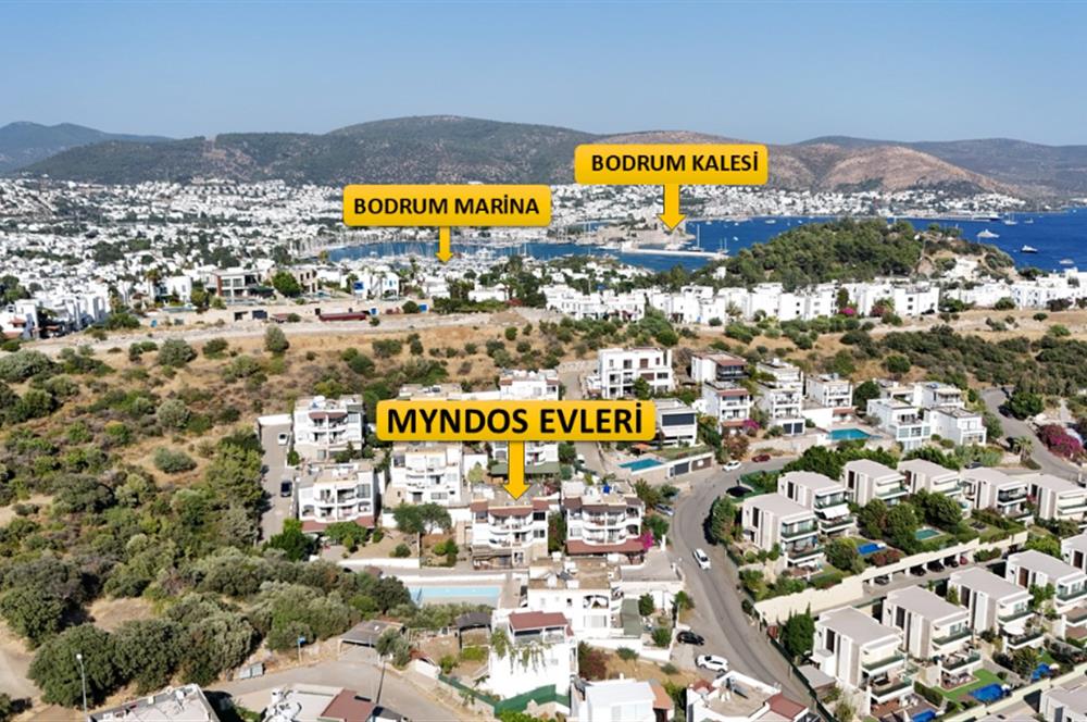 Bodrum Eskiçeşme Myndos Sitesi'nde Deniz Manzaralı 2+1 Satılık Daire | Orta Kat | Havuzlu Site