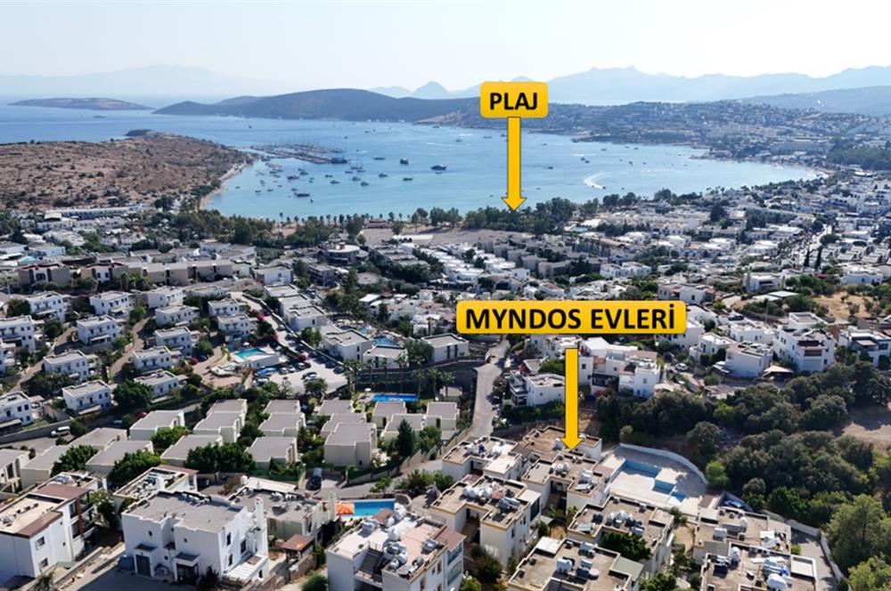 Bodrum Eskiçeşme Myndos Sitesi'nde Deniz Manzaralı 2+1 Satılık Daire | Orta Kat | Havuzlu Site