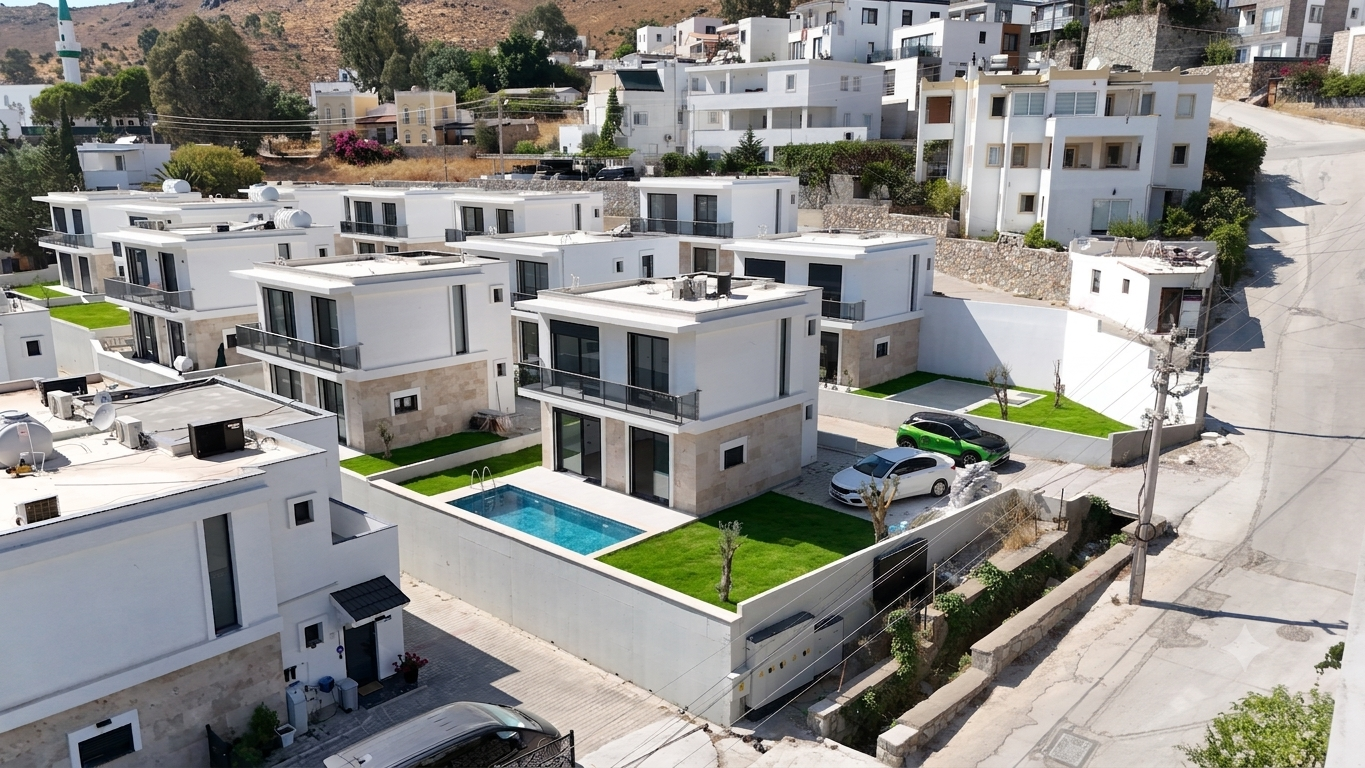 BODRUM/PEKSİMET ÖZEL HAVUZLU, SITE İÇERİSİNDE 4+1 DUBLEKS VİLLA