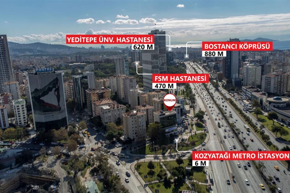 Kozyatağı Metro Çıkışında A+ Plaza'da Kiralık Komple Kat Ofis