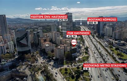 Kozyatağı Metro Çıkışında A+ Plaza'da Kiralık Komple Kat Ofis