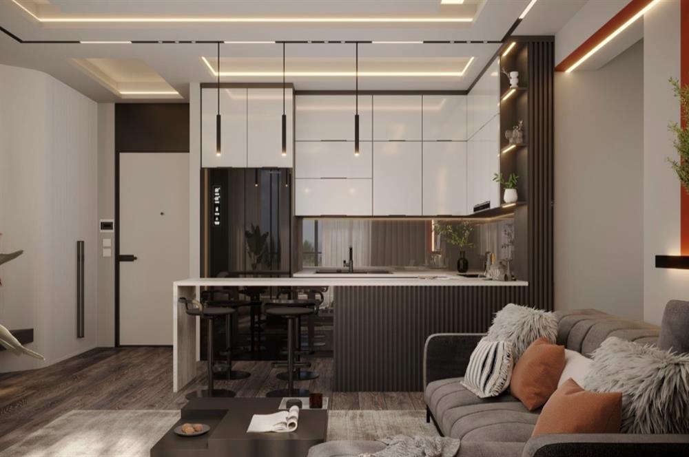 TERRACE AKILLI EV SİSTEMLİ, ÜST DÜZEY DONANIMLI 1+1 LÜKS DAİRE