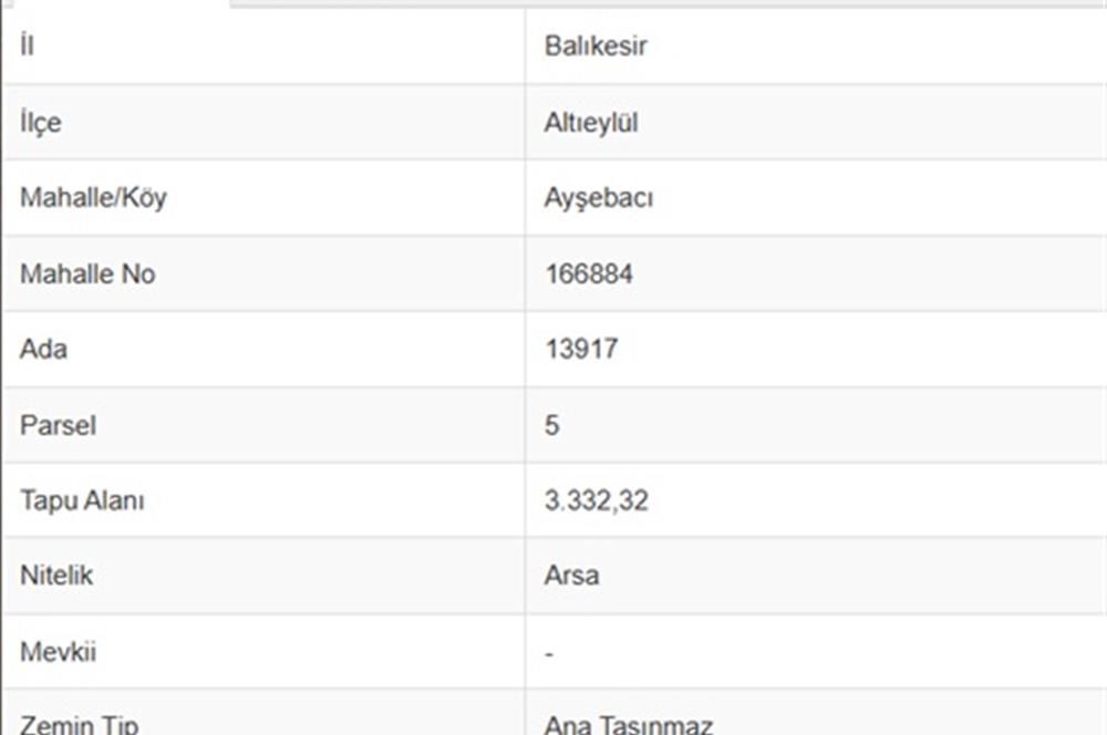 BALIKESİR YENİ MAH. TOKİ YANI 3332 M2 10 KAT İMARLI SATILIK ARSA