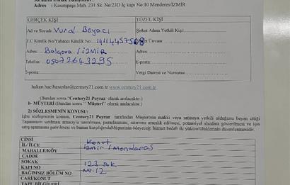 CENTURY21 POYRAZ'DAN KEMALPAŞA MAHALLESİNDE 3+1 DAİRE