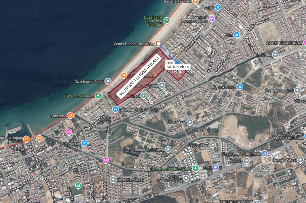 KUŞADASI GÜZELÇAMLI'DA DENİZE 200 MT MESAFEDE 3+1 SATILIK YAZLIK