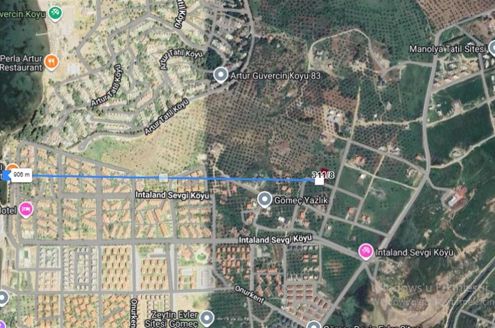 Gömeç Karaağaç'ta Satılık, 505 m² Villa Arsası