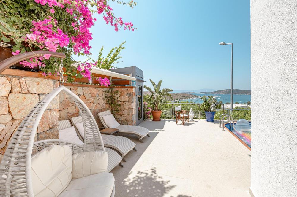 Bodrum Bardakçı Deniz Manzaralı ve Özel Havuzlu Kiralık Villa