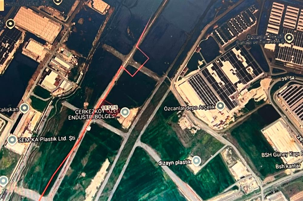 1334014158 İlanlar Çerkezköy'de 1.5 Emsal Sanayi Arsası, 3500m², Hmax Serbest