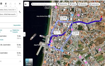 AVŞA MERKEZDE İSKELEYE ÇOK YAKIN DENİZ MANZARALI 670 m² HİSSE