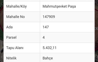 Beykoz Mahmutşevket Paşada 5.432 m' Yola Cephe Arsa