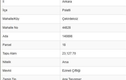 POLATLI ÇEKİRDEKSİZ OSB'DE YAPI RUHSATLI ARSA