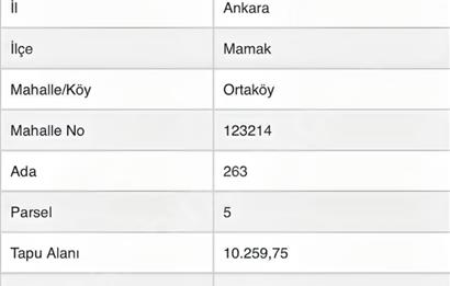MAMAK ORTAKÖY OSB İMAR PLANI İÇERİSİNDE FIRSAT ARSA