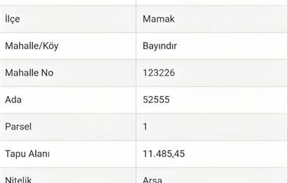 MAMAK BAYINDIR MAVİ GÖL İMAR PLANINDA KONUT İMARLI FIRSAT ARSA