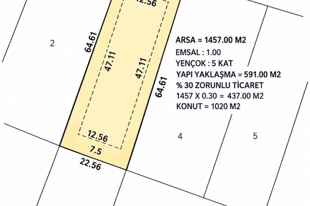 CENTURY21 PLUS ALİİHSAN PAŞA'DA 5 KAT,%30 TİCARİ DEĞERLİ ARSA