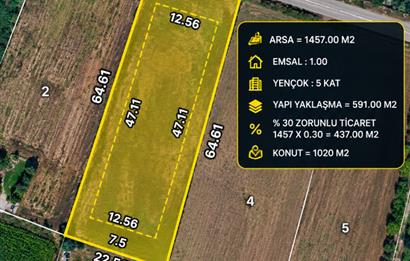 CENTURY21 PLUS ALİİHSAN PAŞA'DA 5 KAT,%30 TİCARİ DEĞERLİ ARSA