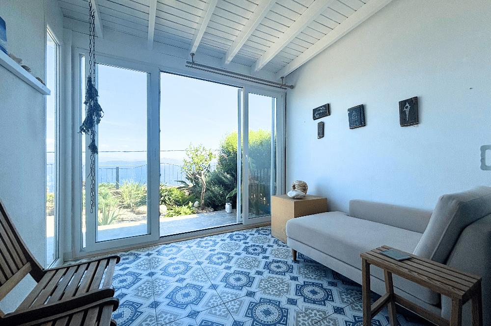 Bodrum Gündoğan Panoramik Deniz Manzaralı Satılık Bahçe Dubleksi