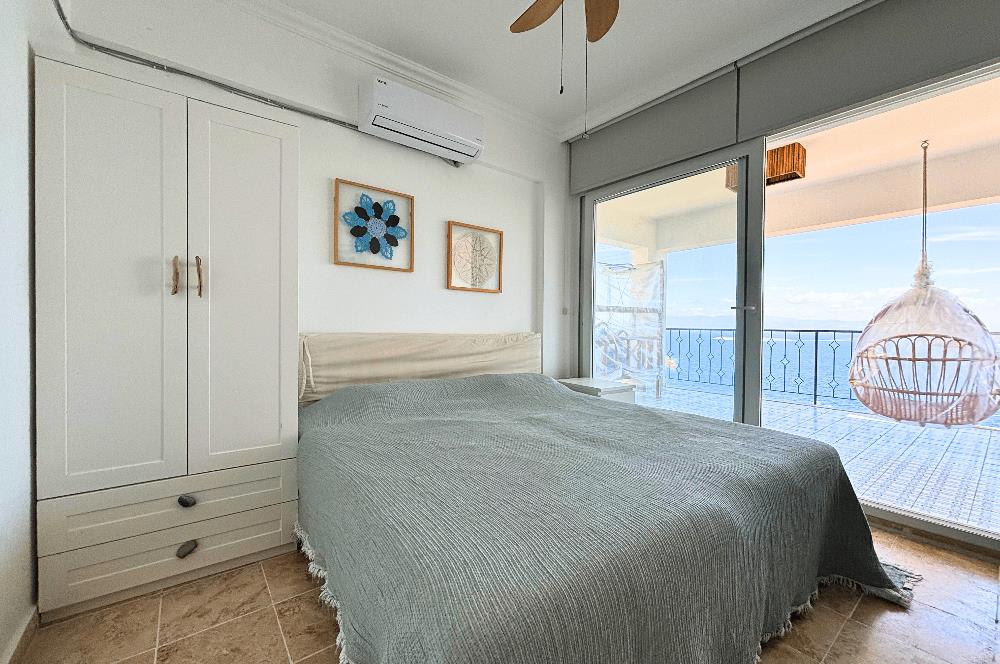 Bodrum Gündoğan Panoramik Deniz Manzaralı Satılık Bahçe Dubleksi