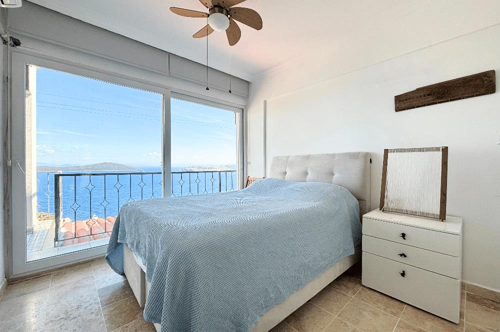 Bodrum Gündoğan Panoramik Deniz Manzaralı Satılık Bahçe Dubleksi