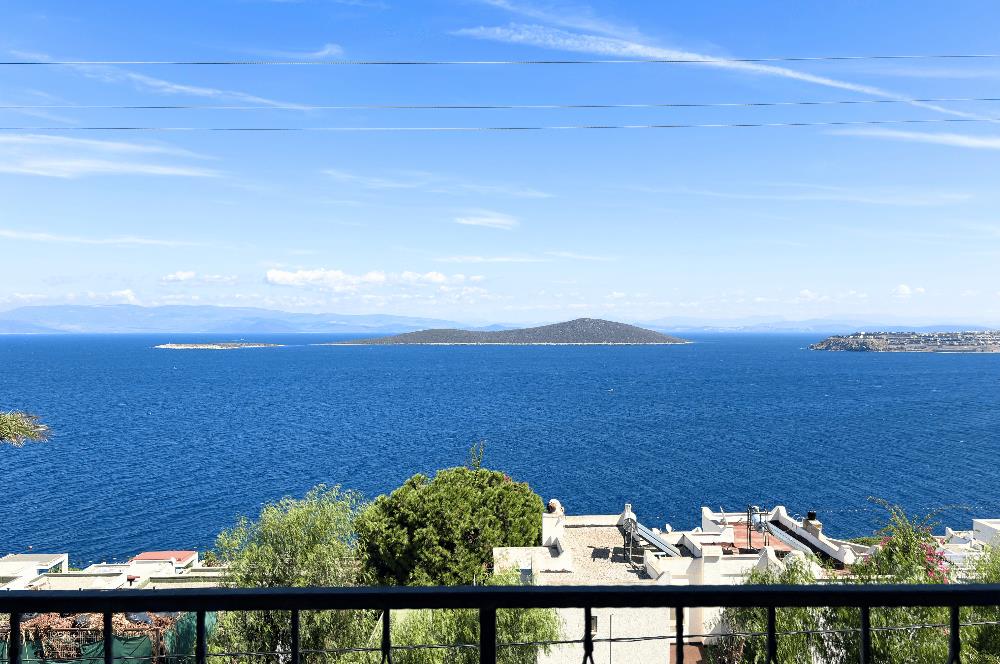 Bodrum Gündoğan Panoramik Deniz Manzaralı Satılık Bahçe Dubleksi