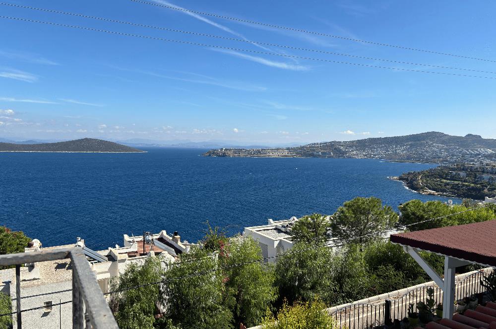 Bodrum Gündoğan Panoramik Deniz Manzaralı Satılık Bahçe Dubleksi