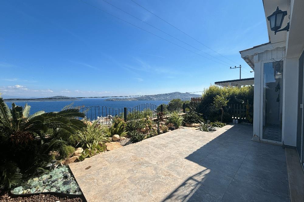 Bodrum Gündoğan Panoramik Deniz Manzaralı Satılık Bahçe Dubleksi