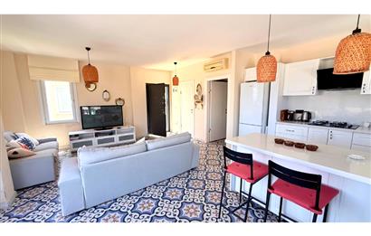 BODRUM GÜNDOĞAN BLUE BAY'DE KESİNTİSİZ DENİZ MANZARALI 2+1