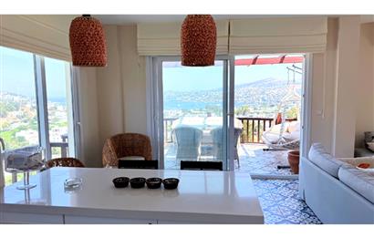 BODRUM GÜNDOĞAN BLUE BAY'DE KESİNTİSİZ DENİZ MANZARALI 2+1