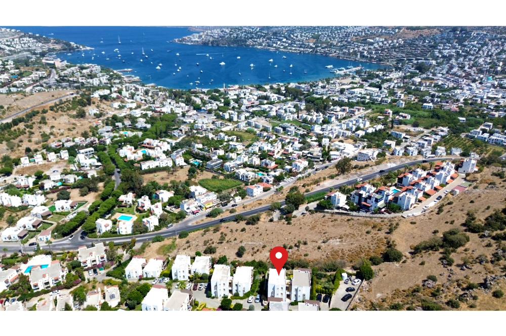 BODRUM GÜNDOĞAN BLUE BAY'DE KESİNTİSİZ DENİZ MANZARALI 2+1